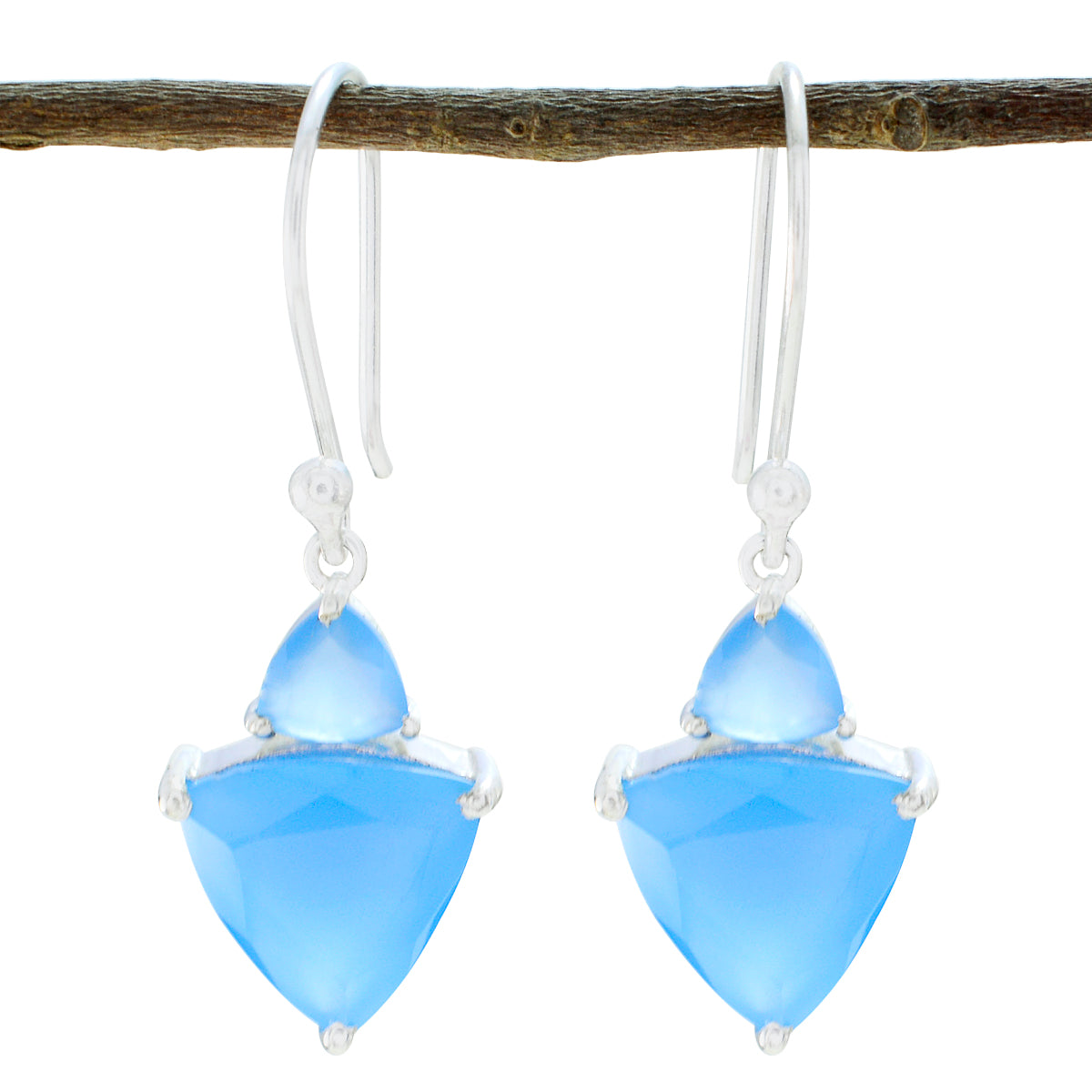 Aqua-Chalcedony-Latin-American-Chen-multiple-Dangle-Green-Silver-Earring