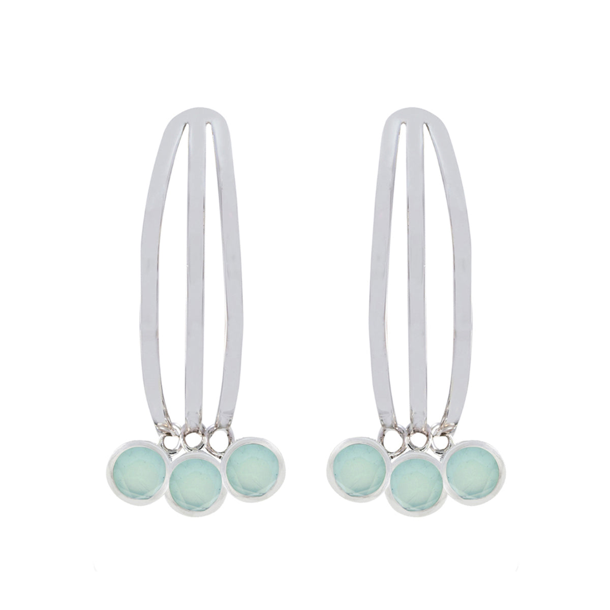 Aqua-Chalcedony-Turkish-Patricia-multiple-Stud-Green-Silver-Earring Huvudsaklig produktbild