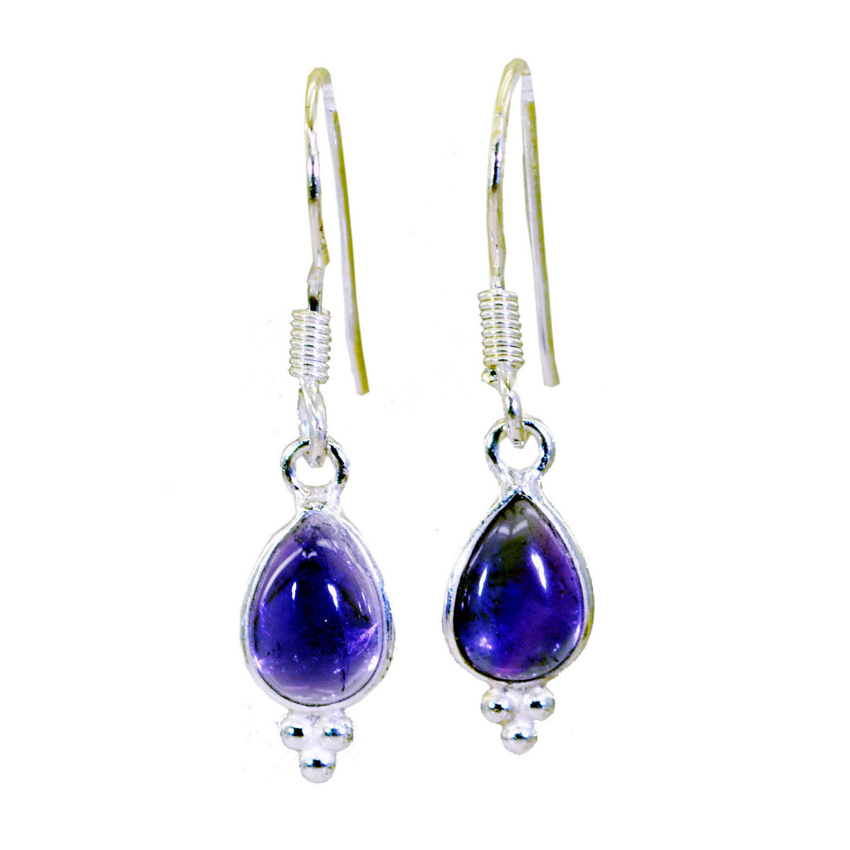 Boucles d'oreilles pendantes multiples Gabriela marocaines en argent sterling violet et améthyste Image secondaire du produit