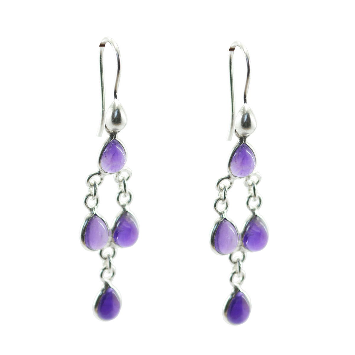 Amethyst-French-Emi-multiple-Dangle-Purple-925-Sterling-Silver-Earring
