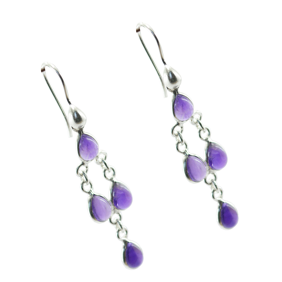 Amethyst-French-Emi-multiple-Dangle-Purple-925-Sterling-Silver-Earring
