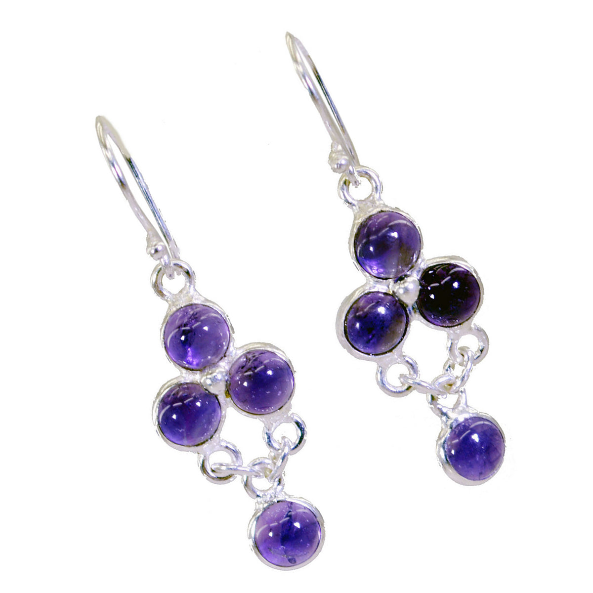 Amethyst Moroccan Haruka multiple Dangle Purple 925 Sterling Silver Earring Secondary image