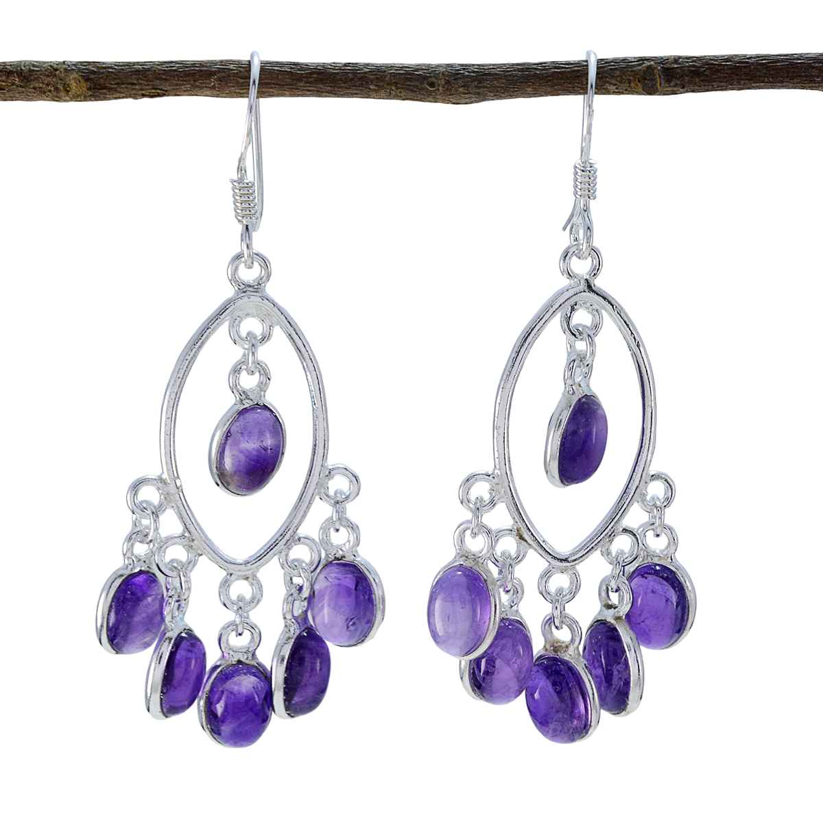 Amethyst-Italian-Katharina-multiple-Dangle-Purple-925-Sterling-Silver-Earring Main image