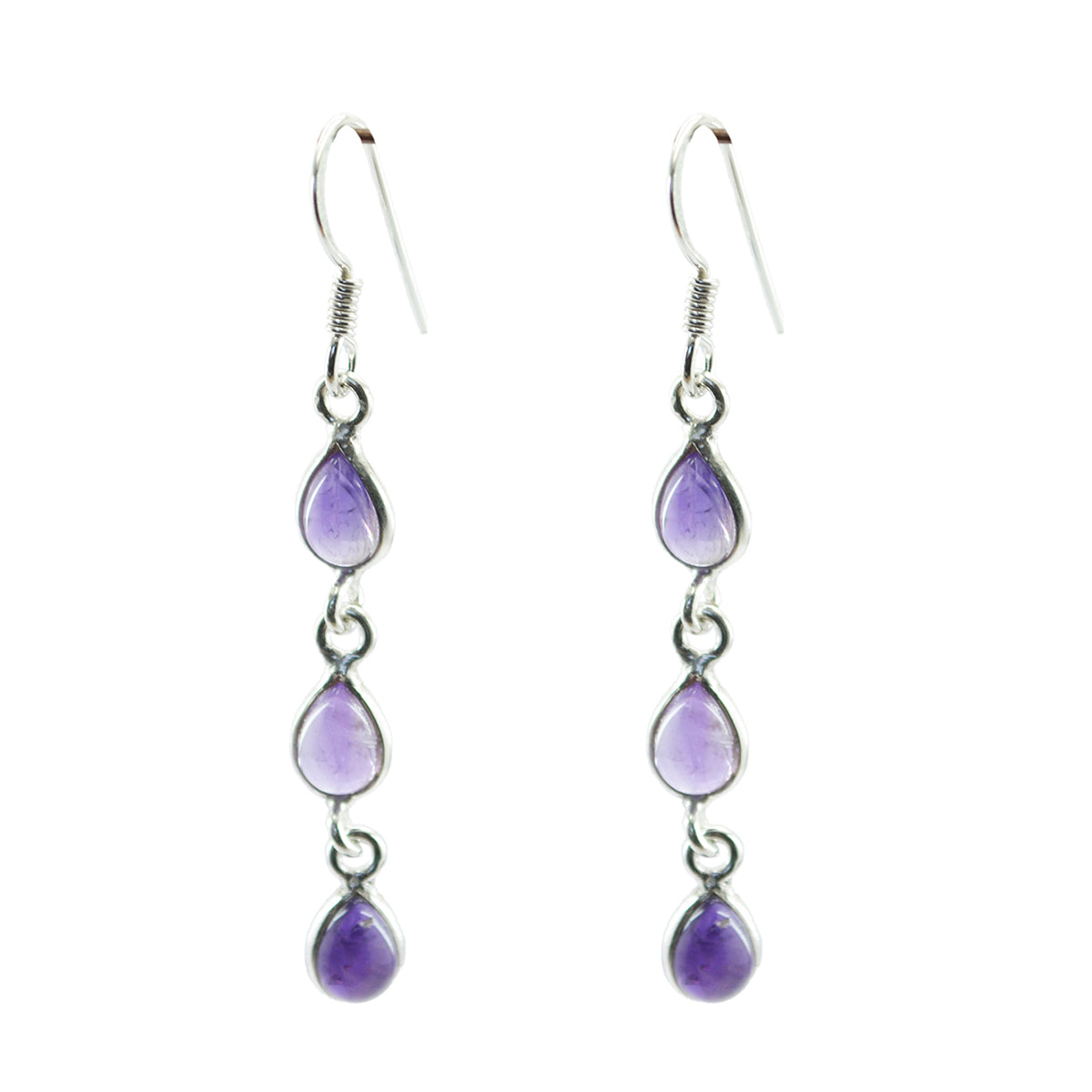 Amethyst-Egyptian-Hina-multiple-Dangle-Purple-Sterling-Silver-Earring Main image