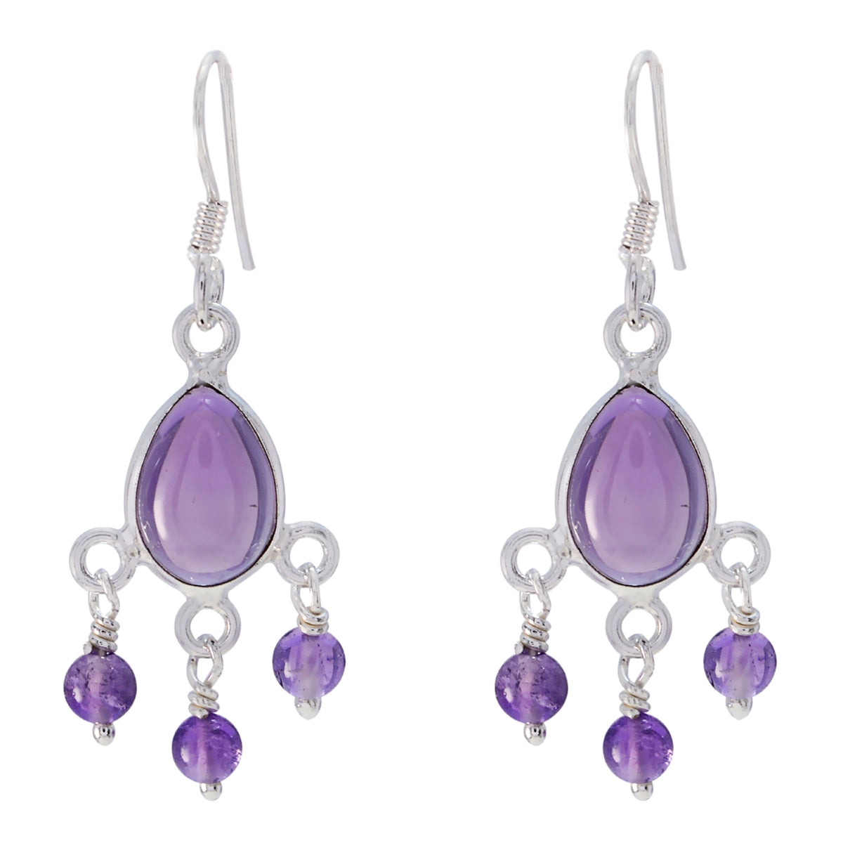 Amethyst-Korean-Hye-jin-multiple-Dangle-Purple-Silver-Earring