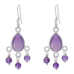 Amethyst-Korean-Hye-jin-multiple-Dangle-Purple-Silver-Earring