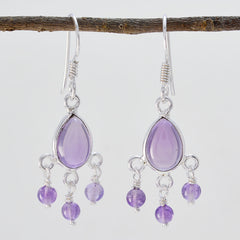 Amethyst-Korean-Hye-jin-multiple-Dangle-Purple-Silver-Earring