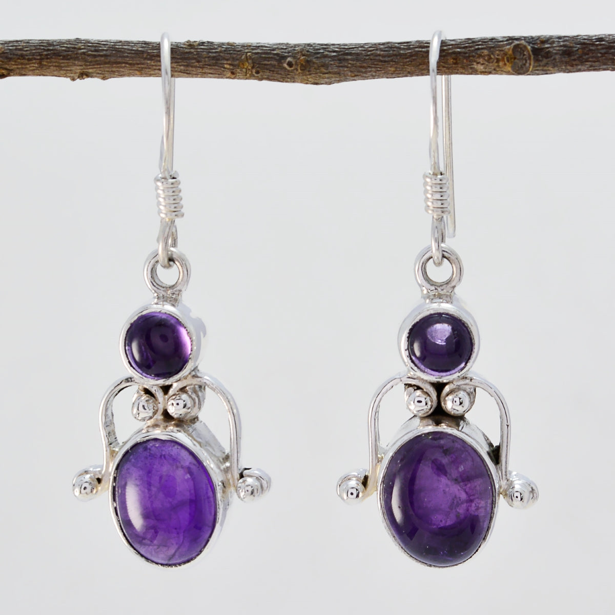 Amethyst-Japanese-Jia-multiple-Dangle-Purple-Silver-Earring