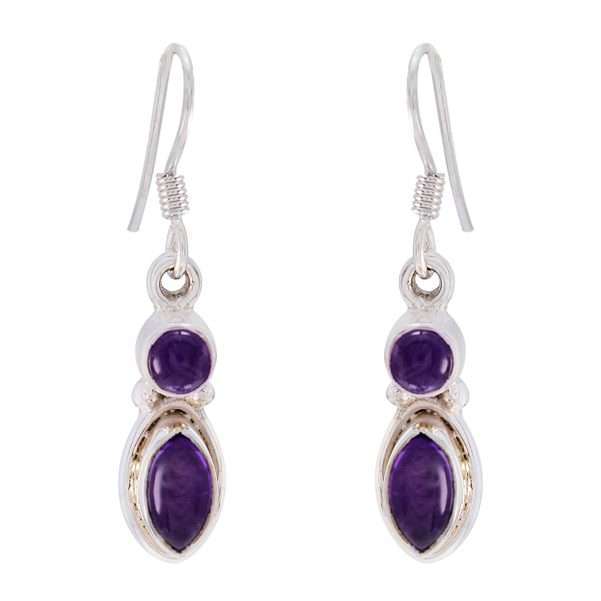 Amethyst-Turkish-Ji-eun-multiple-Dangle-Purple-Sterling-Silver-Earring Image principale du produit