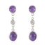 Amethyst-Mexican-Ling-multiple-stud-Purple-Silver-Earring