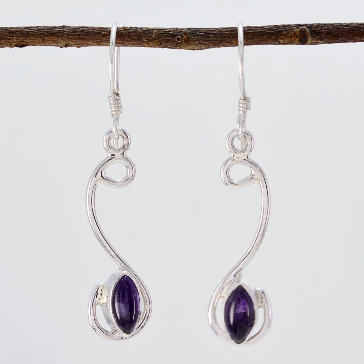 Amethyst-Korean-Lourdes-multiple-Dangle-Purple-92.5-Silver-Earring