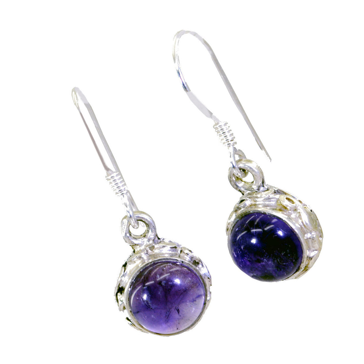Boucles d'oreilles pendantes multiples en argent sterling 925 violet avec améthyste marocaine Soo-jin Image secondaire du produit