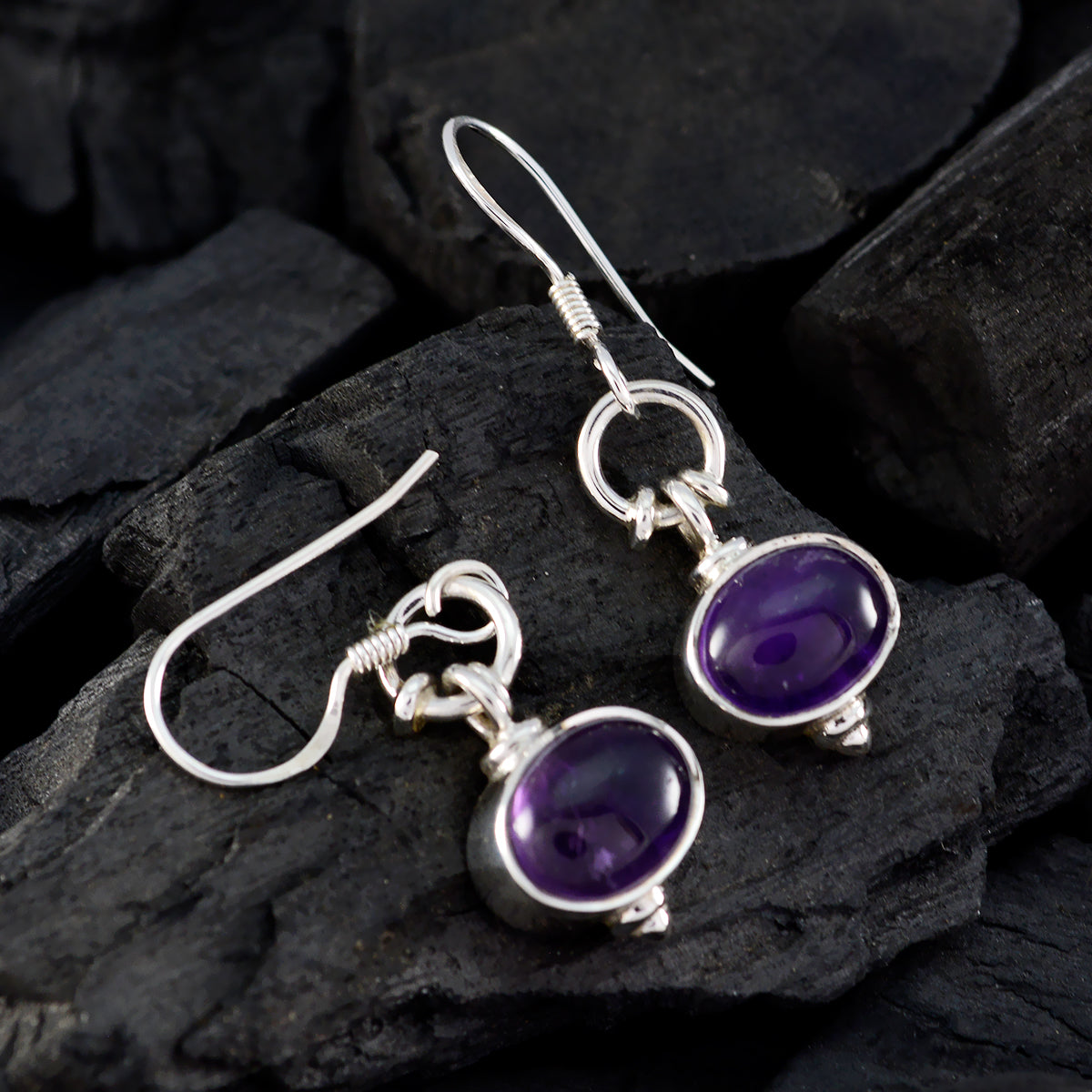 Amethyst-French-Luna-multiple-Dangle-Purple-925-Silver-Earring