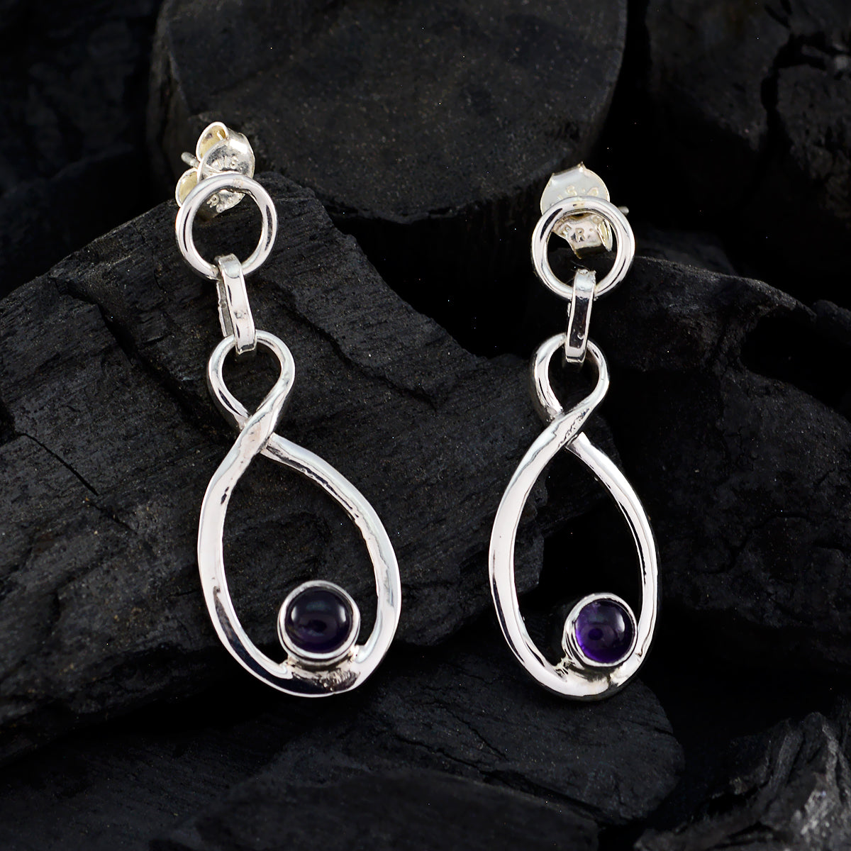 Amethyst-Italian-Yuna-multiple-Stud-Purple-Sterling-Silver-Earring