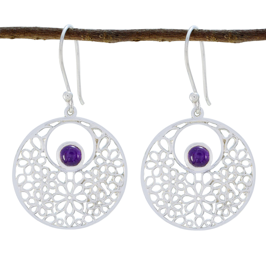 Amethyst-Spanish-Ana-Solitaire-Dangle-Purple-925-Silver-Earring