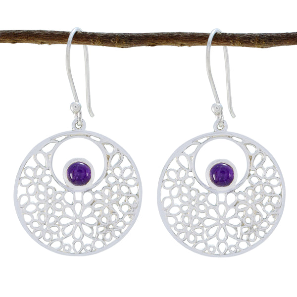 Amethyst-Spanish-Ana-Solitaire-Dangle-Purple-925-Silver-Earring