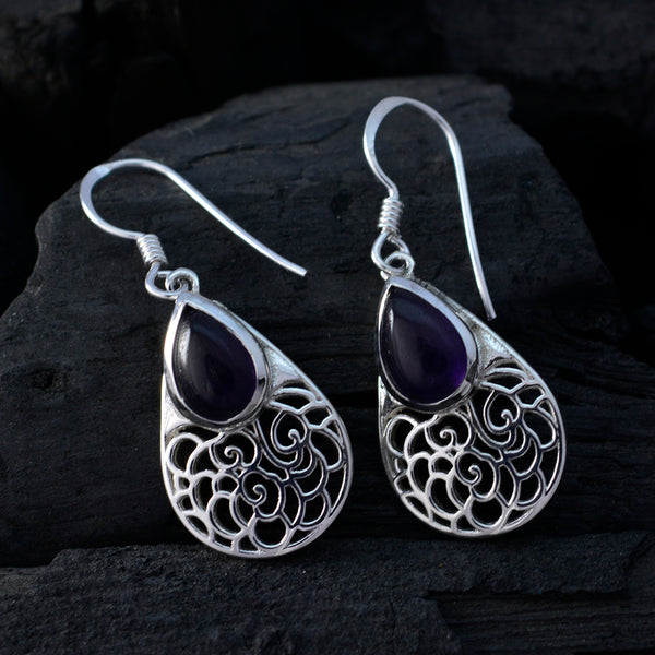 Amethyst-Middle-Eastern-Isla-Solitaire-Dangle-Purple-Sterling-Silver-Earring