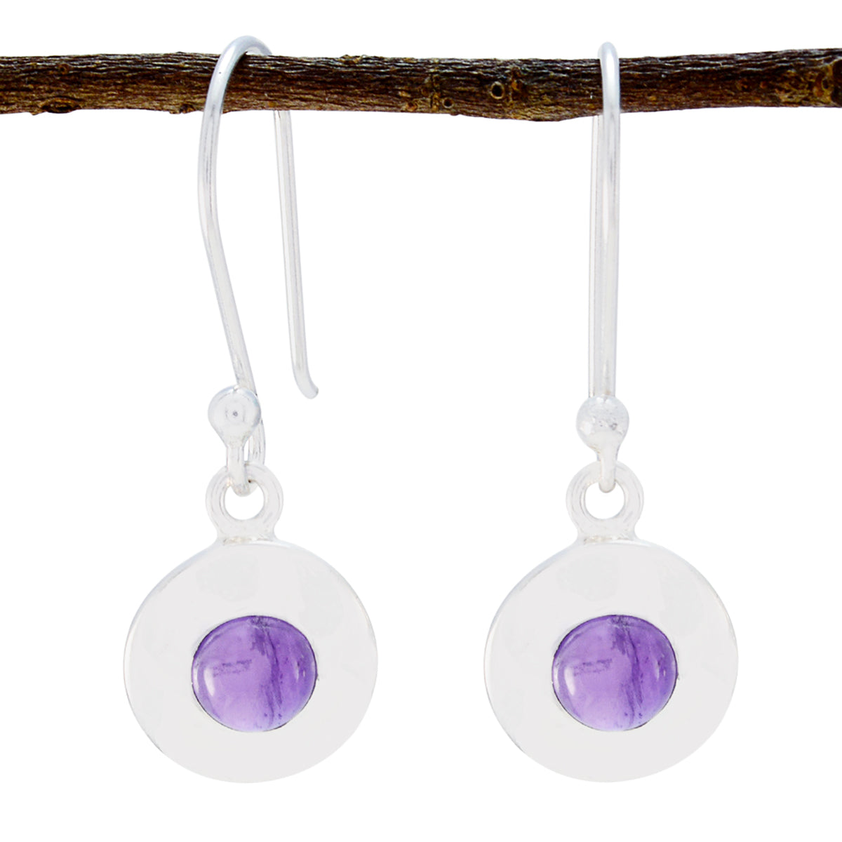 Amethyst-Deutsch-Antonia-Solitär-Ohrhänger-Lila-Silber Hauptbild