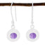 Amethyst-German-Antonia-Solitaire-Dangle-Purple-Silver-Earring