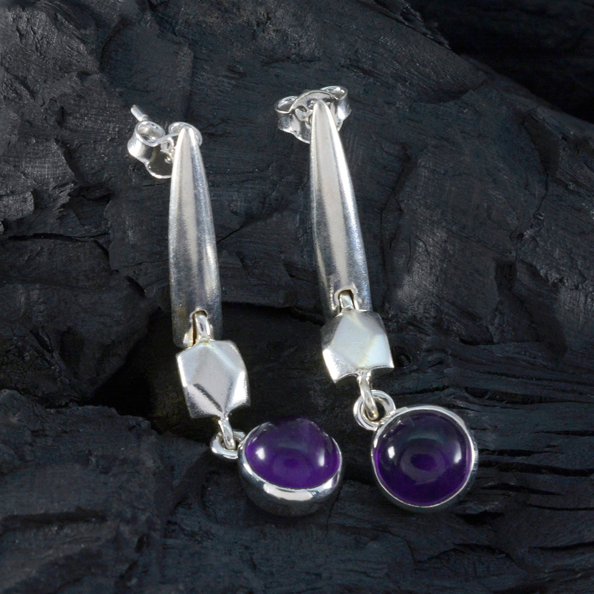 Amethyst-French-Nora-Solitaire-Dangle-Purple-92.5-Silver-Earring