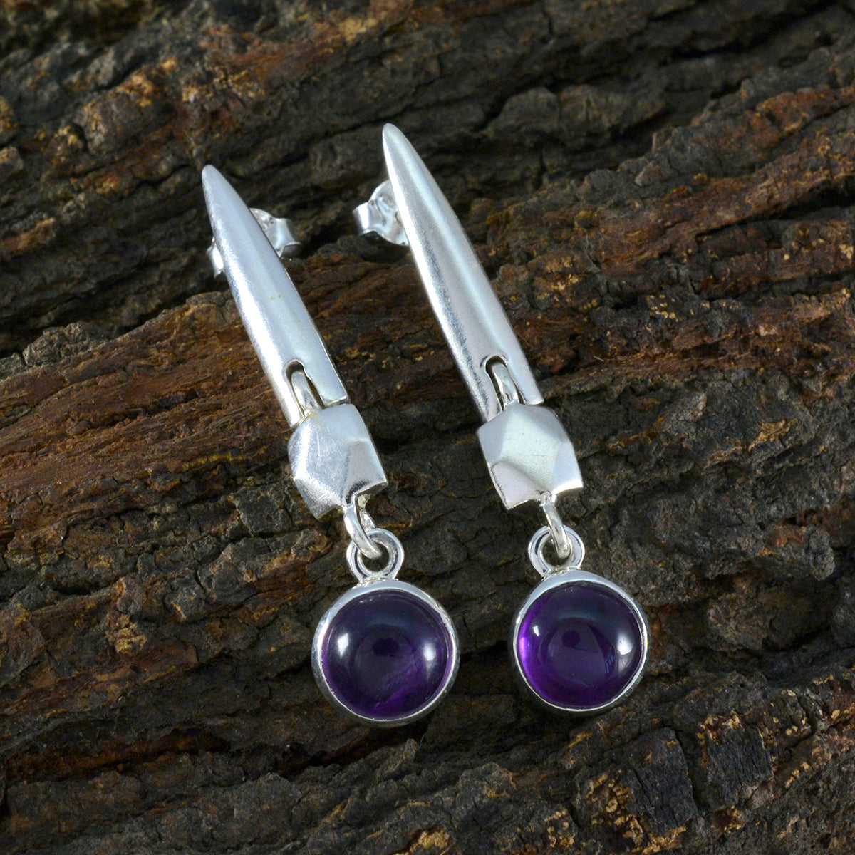 Amethyst-French-Nora-Solitaire-Dangle-Purple-92.5-Silver-Earring