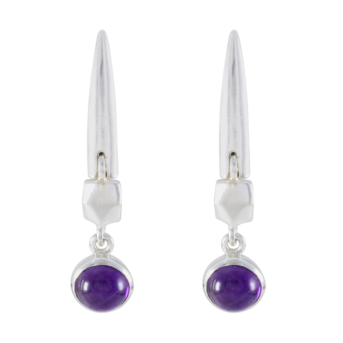 Amethyst-French-Nora-Solitaire-Dangle-Purple-92.5-Silver-Earring Huvudsaklig produktbild