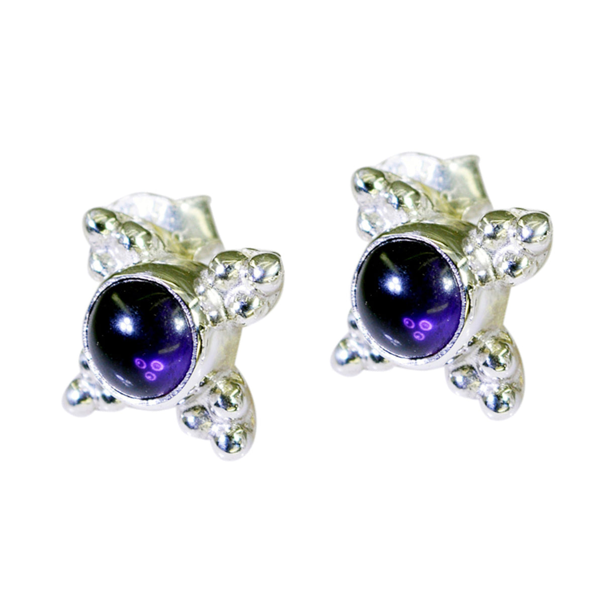 Amethyst-American-Carolina-Solitaire-Dangle-Purple-925-Silver-Earring