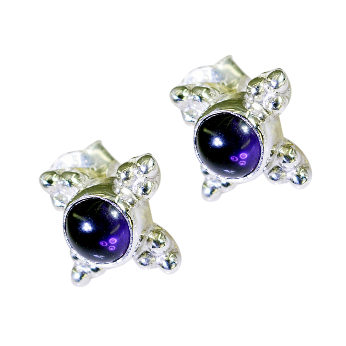 Amethyst American Carolina Solitaire Dangle Purple 925 Silver Earring Второстепенное изображение товара