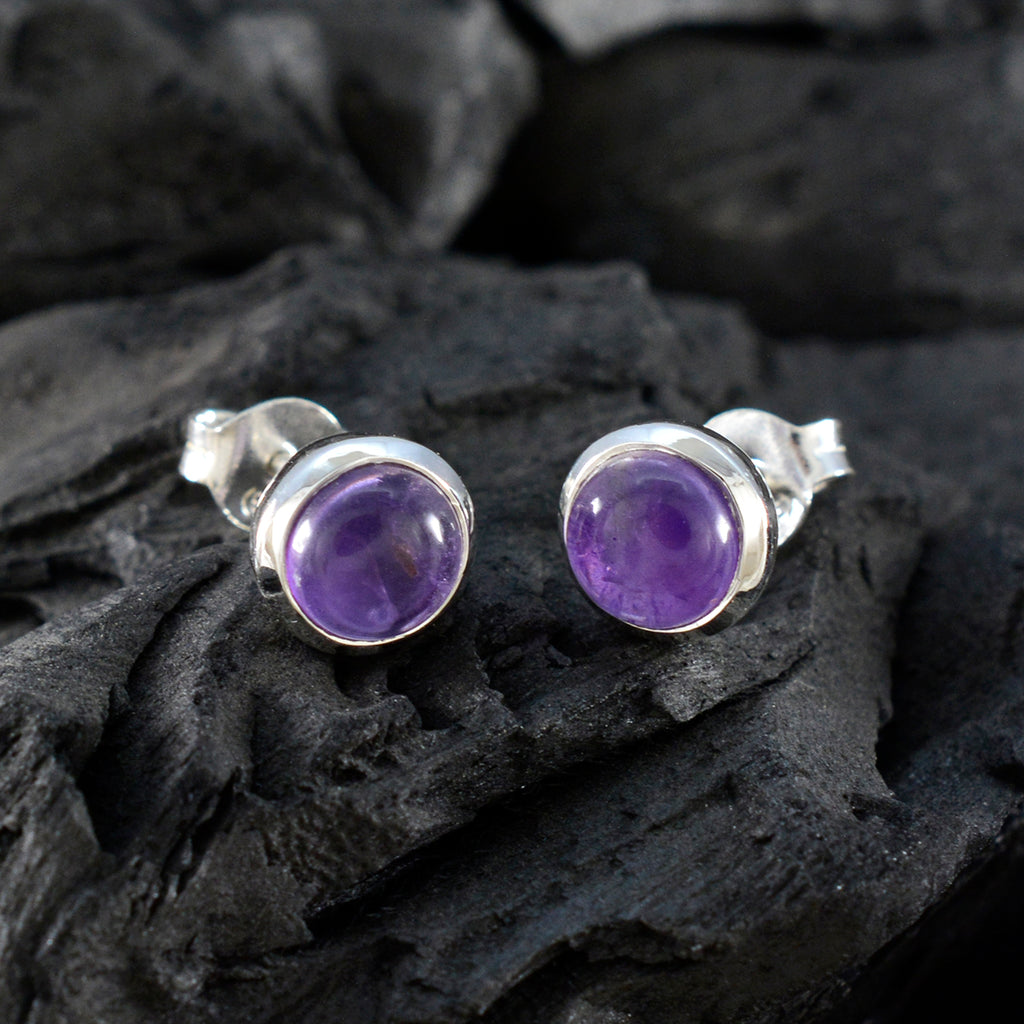 Amethyst-American-Mei-Solitaire-Stud-Purple-925-Silver-Earring