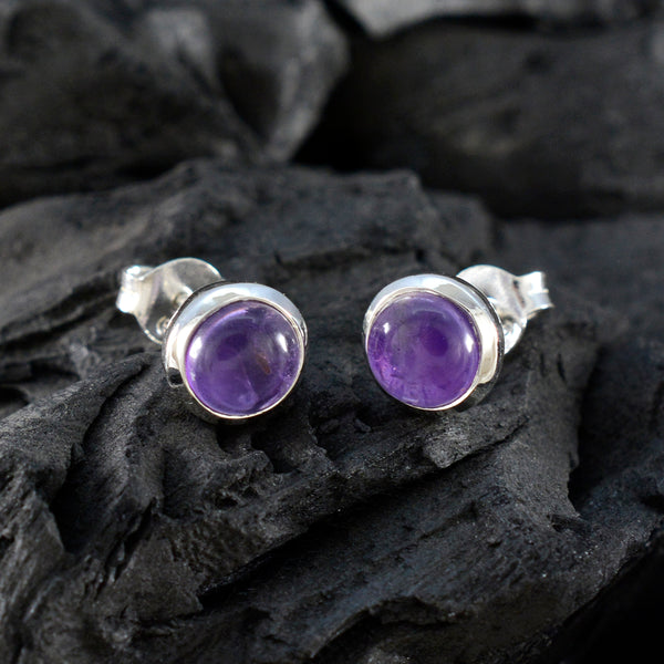 Amethyst-American-Mei-Solitaire-Stud-Purple-925-Silver-Earring