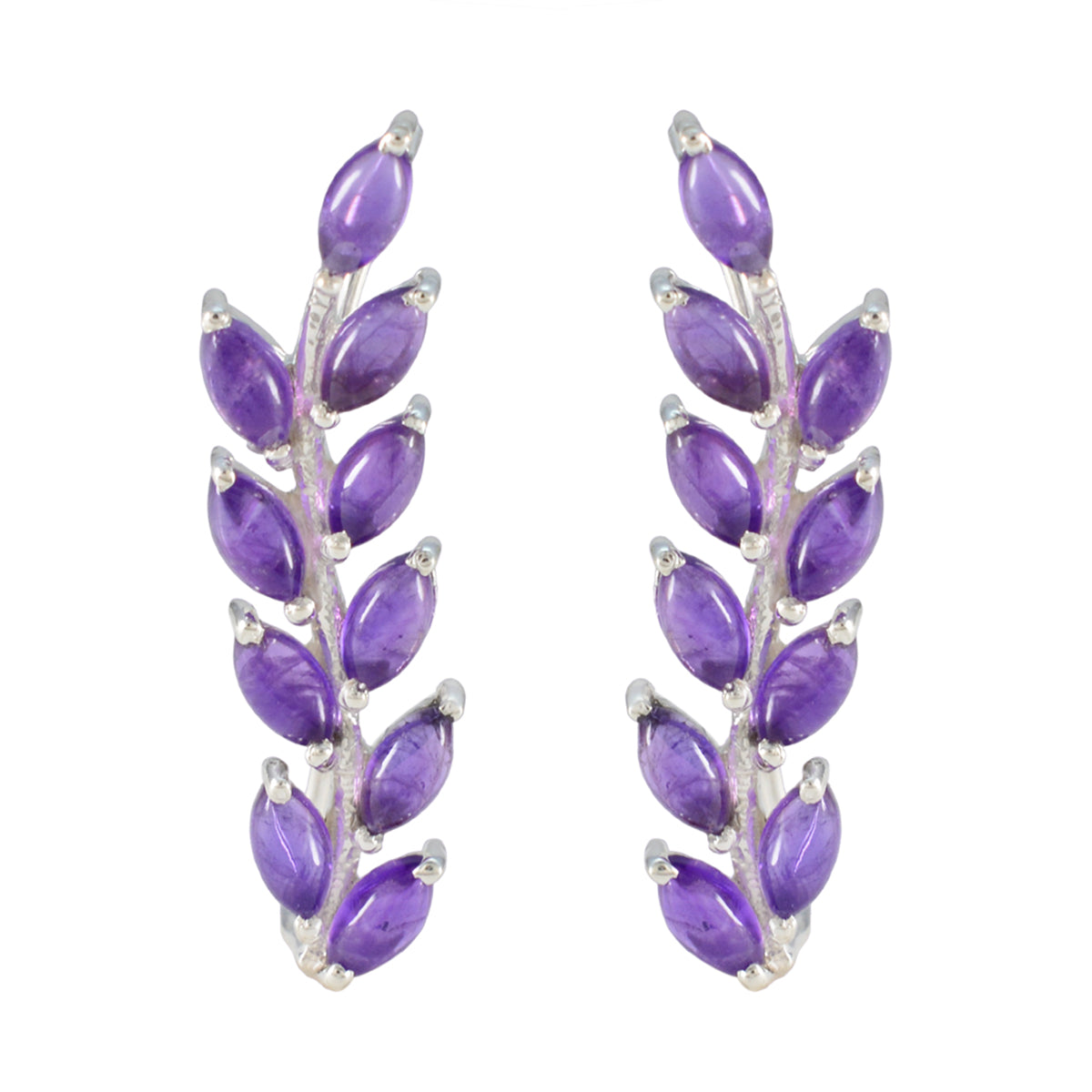 Amethyst-Italian-Marie-multiple-Stud-Purple-925-Sterling-Silver-Earring Imagen principal del producto