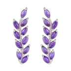 Amethyst-Italian-Marie-multiple-Stud-Purple-925-Sterling-Silver-Earring