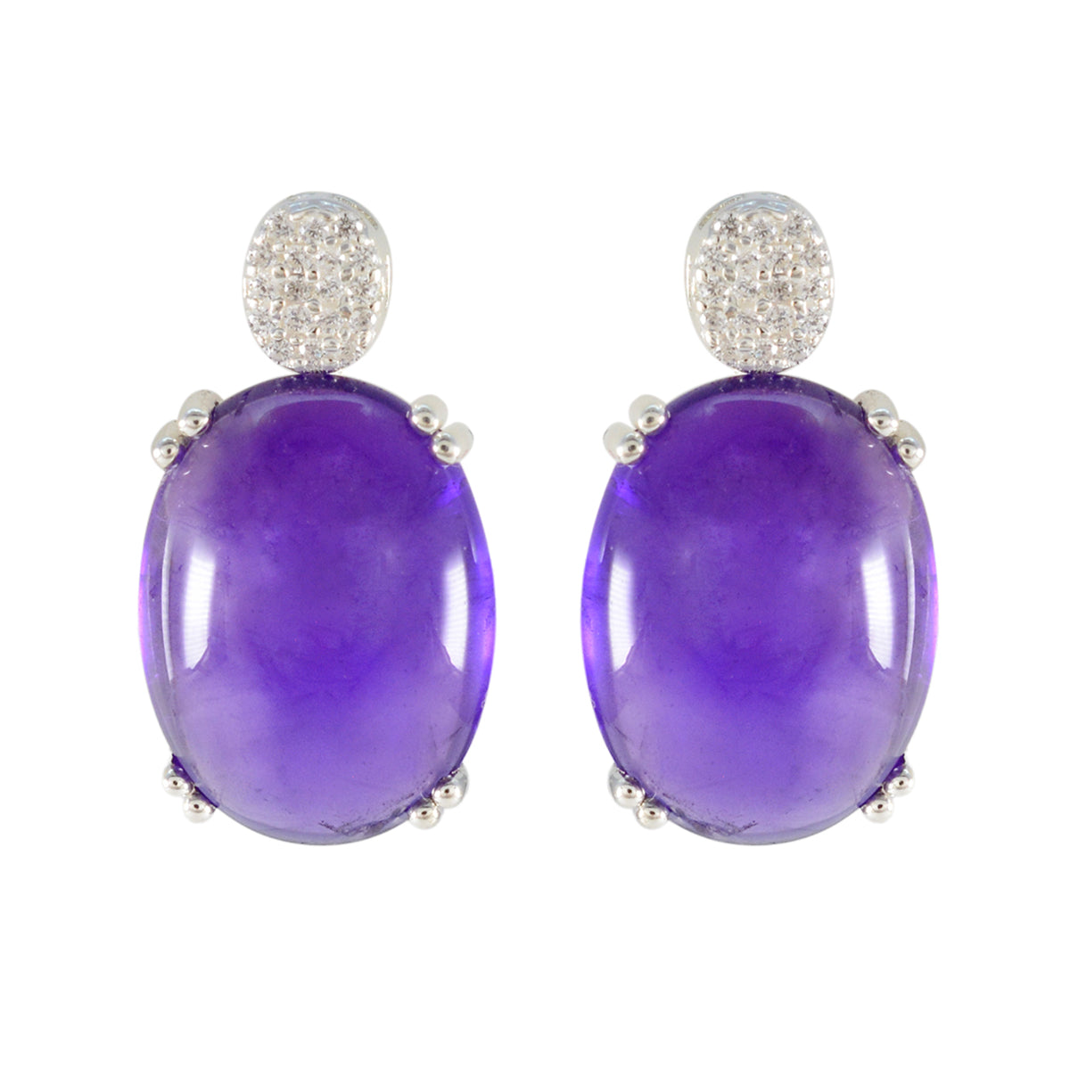 Amethyst-American-Fernanda-multiple-Stud-Purple-Silver-Earring Immagine principale del prodotto