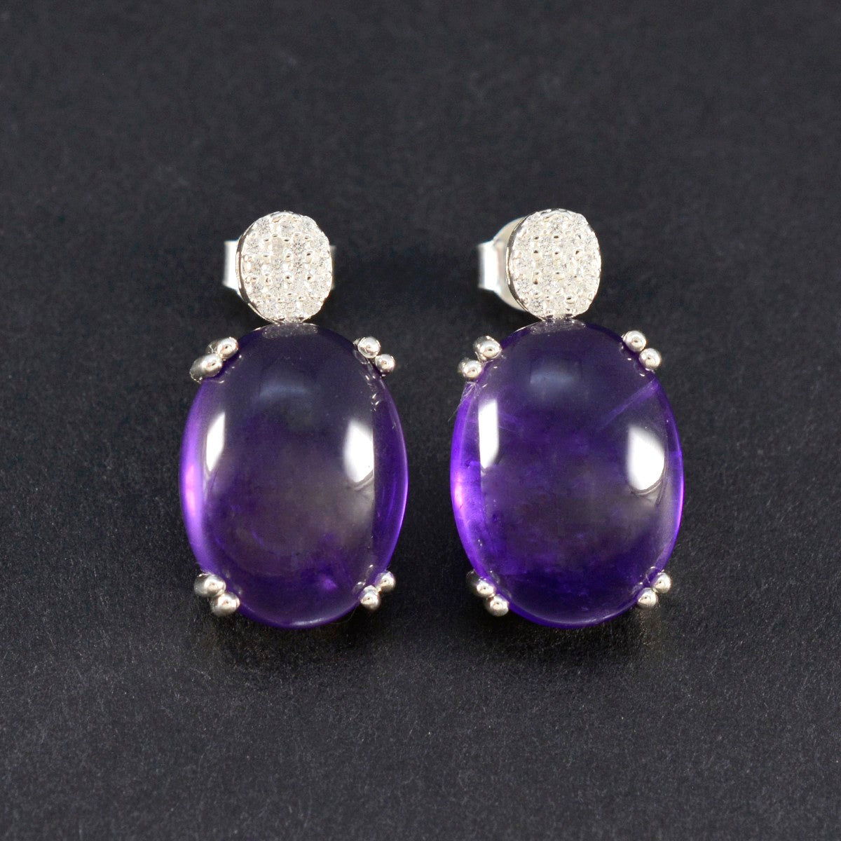 Amethyst-American-Fernanda-multiple-Stud-Purple-Silver-Earring