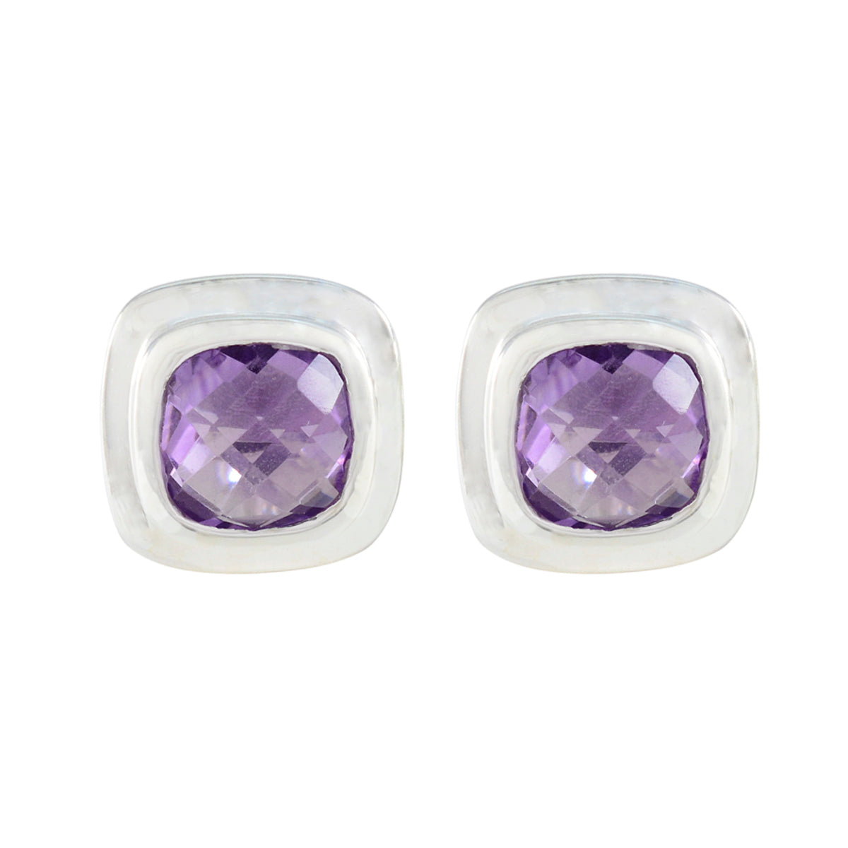 Amethyst-German-Sofía-Solitaire-Stud-Purple-925-Sterling-Silver-Earring Главное изображение товара