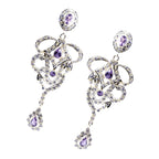 Amethyst-Indian-Lakshmi-multiple-Stud-Purple-925-Sterling-Silver-Earring