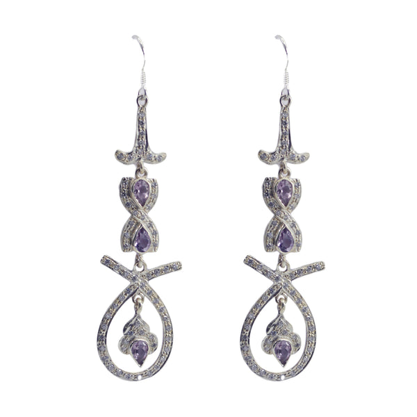 Amethyst-Indian-Natcha-multiple-Dangle-Purple-92.5-Silver-Earring