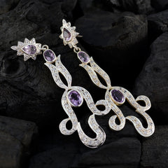 Amethyst-Indian-Aisha-multiple-Stud-Purple-Silver-Earring