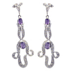 Amethyst-Indian-Aisha-multiple-Stud-Purple-Silver-Earring