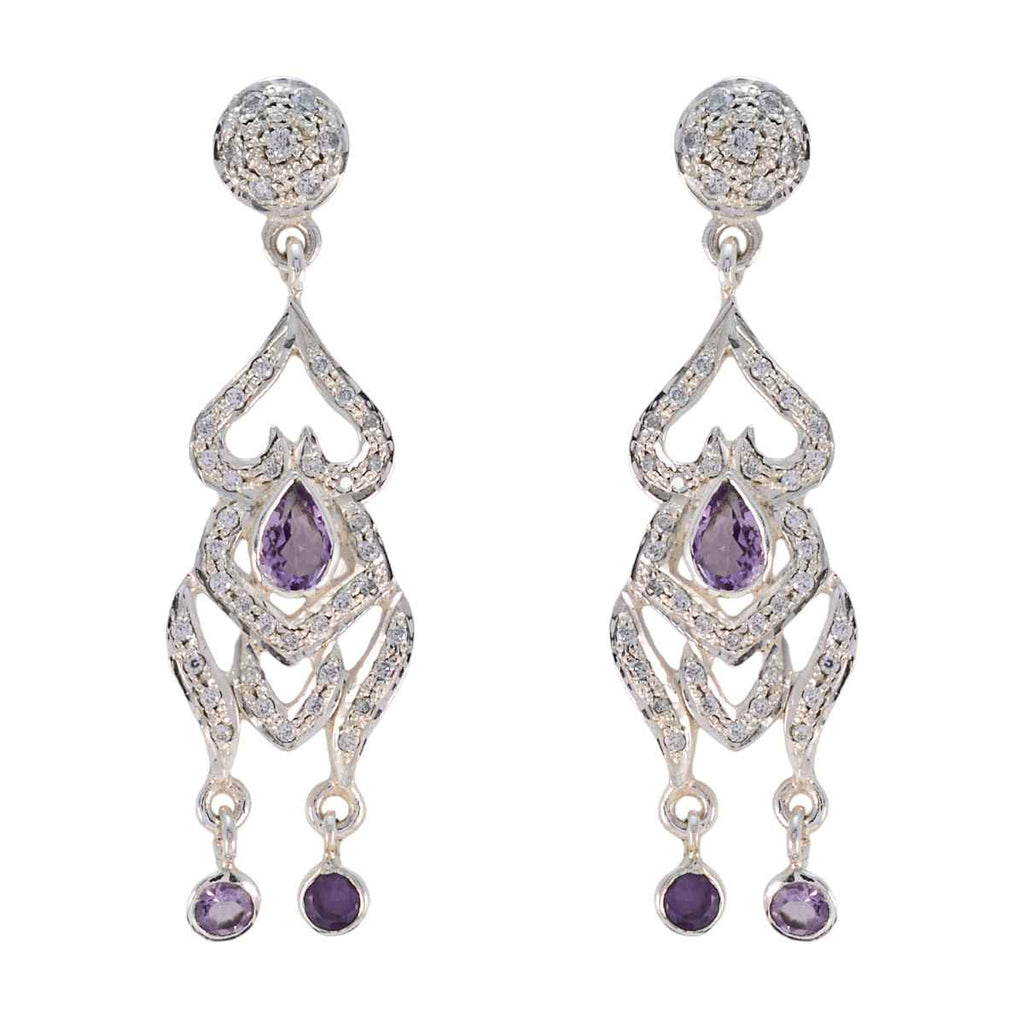 Amethyst-Indian-Putri-multiple-Stud-Purple-Sterling-Silver-Earring