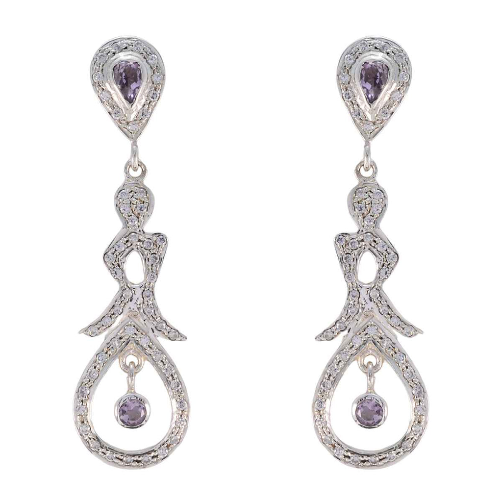 Amethyst-Indian-Riya-multiple-Stud-Purple-925-Silver-Earring