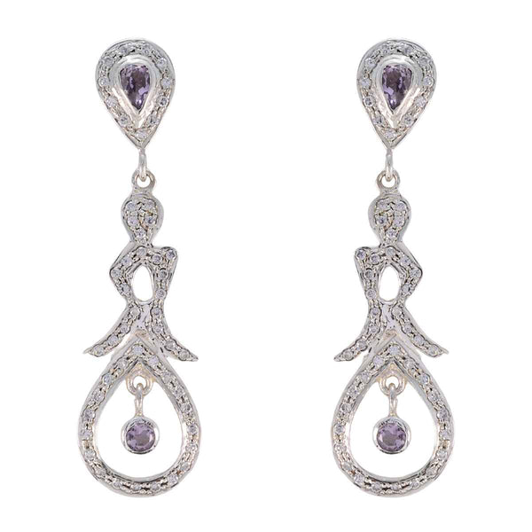 Amethyst-Indian-Riya-multiple-Stud-Purple-925-Silver-Earring