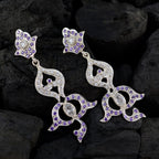 Amethyst-Indian-Saanvi-multiple-Stud-Purple-Silver-Earring