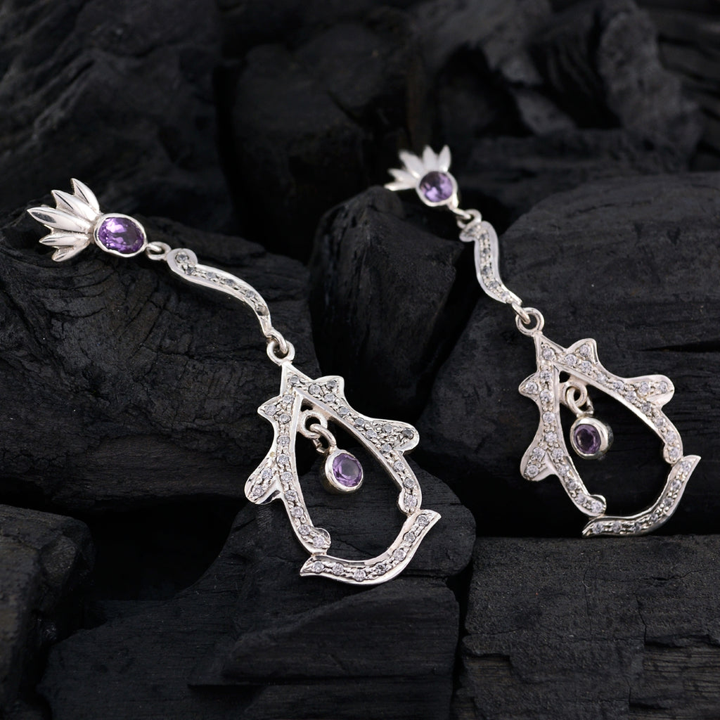 Amethyst-Indian-Zara-multiple-Stud-Purple-925-Silver-Earring