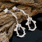 Amethyst-Indian-Zara-multiple-Stud-Purple-925-Silver-Earring