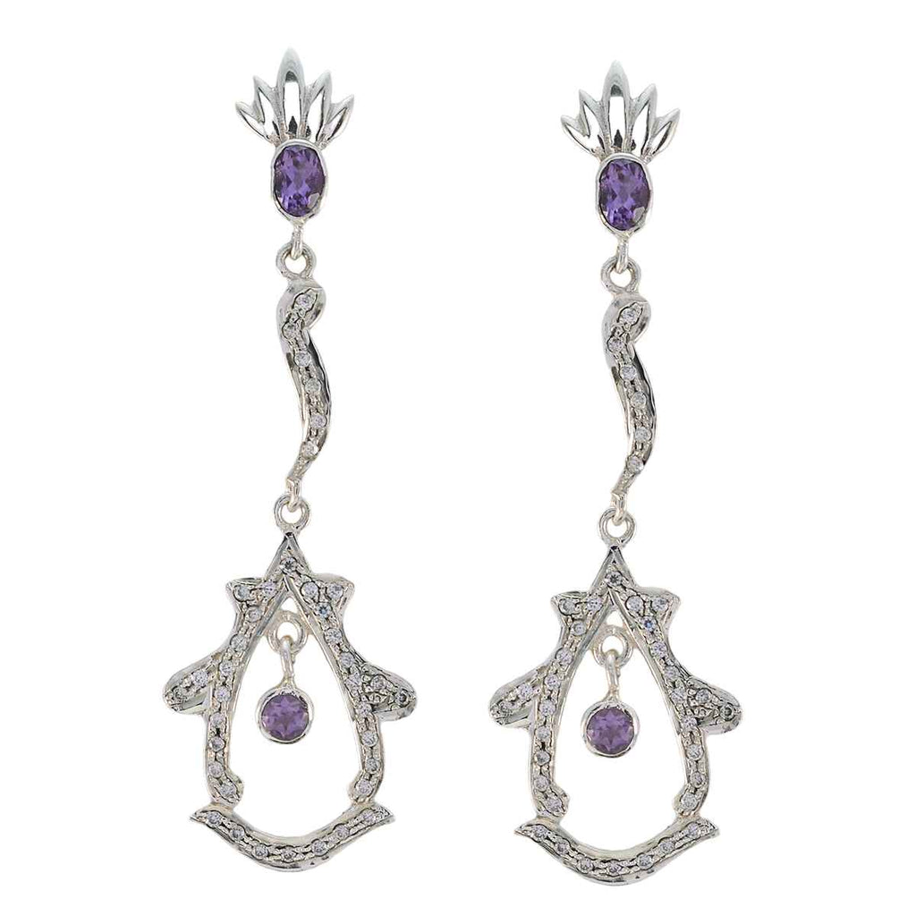 Amethyst-Indian-Zara-multiple-Stud-Purple-925-Silver-Earring