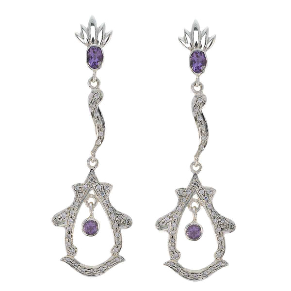 Amethyst-Indian-Zara-multiple-Stud-Purple-925-Silver-Earring