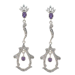 Amethyst-Indian-Zara-multiple-Stud-Purple-925-Silver-Earring