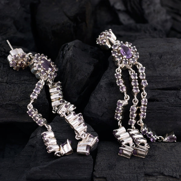 Amethyst-American-Micaela-multiple-Dangle-Purple-Silver-Earring