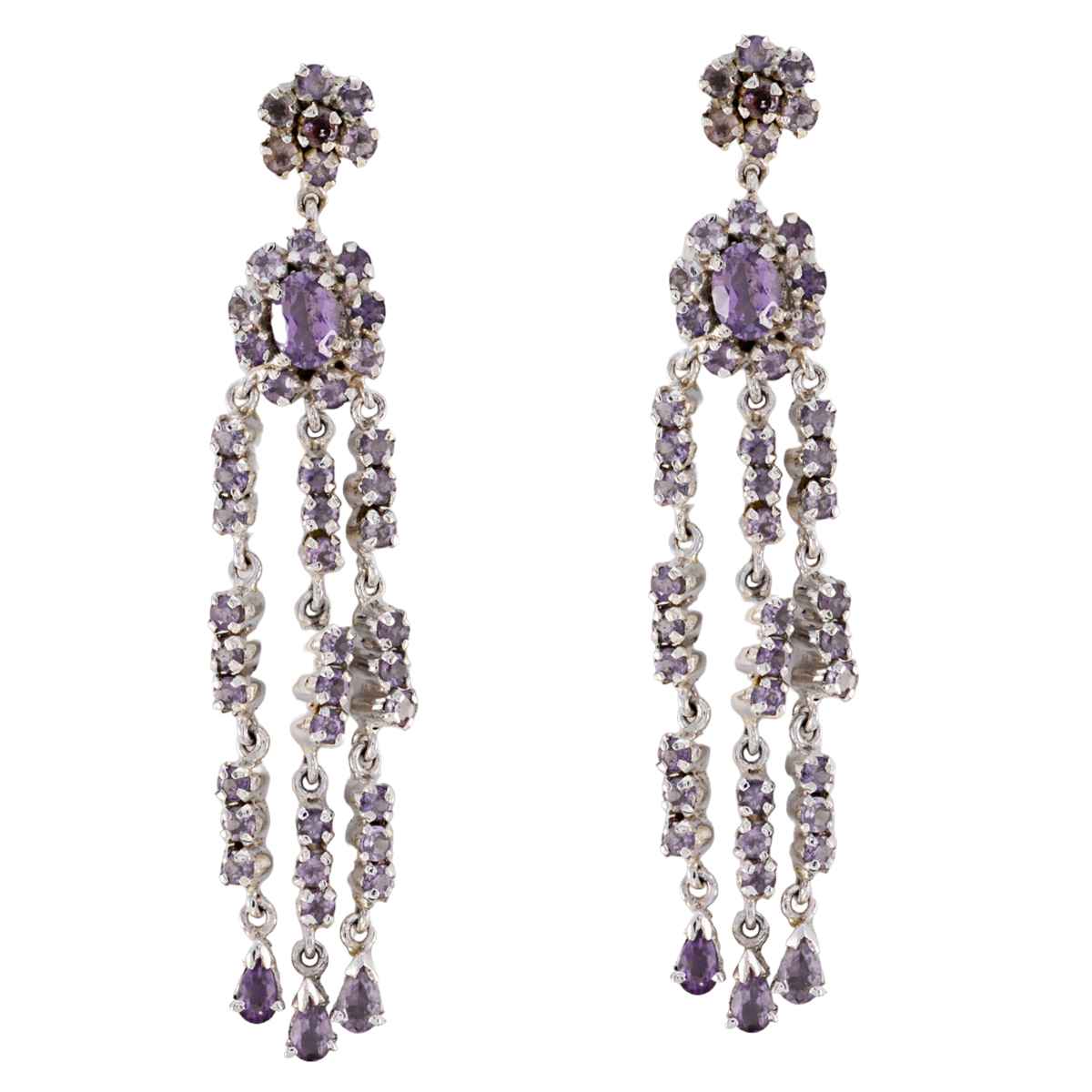 Amethyst-American-Micaela-multiple-Dangle-Purple-Silver-Earring
